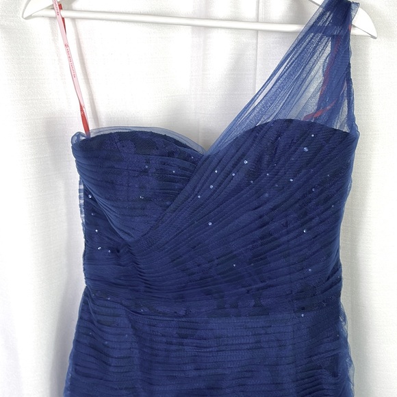 Monique Lhuiller Navy Sequin Lace Gown NWT - Picture 9 of 13